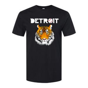 Distressed Tiger Mascot Cool Detroit Tiger Softstyle CVC T-Shirt