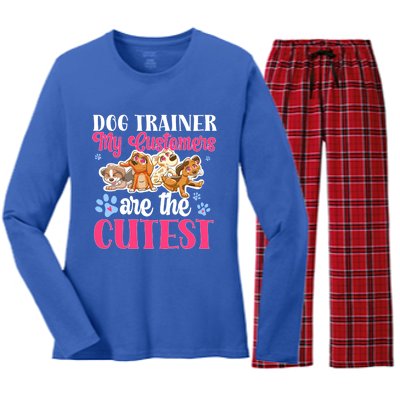 Dog Trainer My Customers Are The Cutest Dog Training Gift Women's Long Sleeve Flannel Pajama Set 