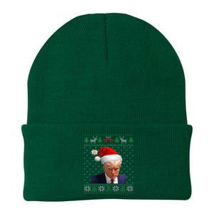 Donald Trump Mug Shot Ugly Christmas Knit Cap Winter Beanie