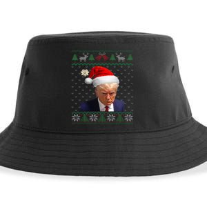 Donald Trump Mug Shot Ugly Christmas Sustainable Bucket Hat