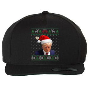 Donald Trump Mug Shot Ugly Christmas Wool Snapback Cap