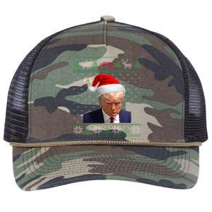 Donald Trump Mug Shot Ugly Christmas Retro Rope Trucker Hat Cap