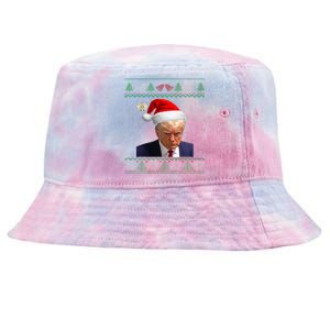 Donald Trump Mug Shot Ugly Christmas Tie-Dyed Bucket Hat