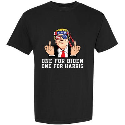 Donald Trump Middle Finger Biden Harris America Republican Garment-Dyed Heavyweight T-Shirt