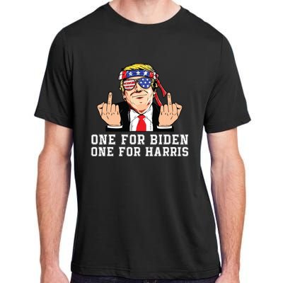 Donald Trump Middle Finger Biden Harris America Republican Adult ChromaSoft Performance T-Shirt