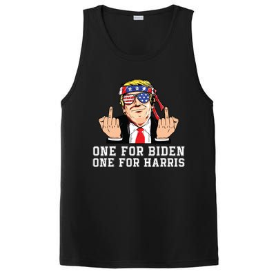 Donald Trump Middle Finger Biden Harris America Republican PosiCharge Competitor Tank