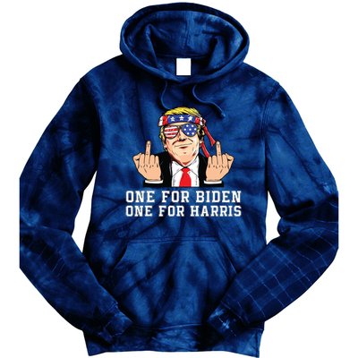 Donald Trump Middle Finger Biden Harris America Republican Tie Dye Hoodie