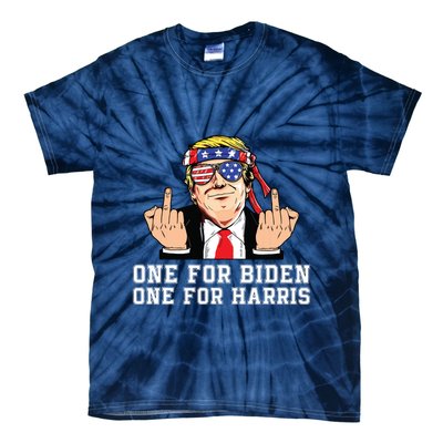 Donald Trump Middle Finger Biden Harris America Republican Tie-Dye T-Shirt