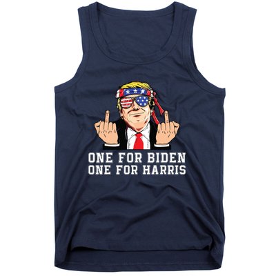 Donald Trump Middle Finger Biden Harris America Republican Tank Top