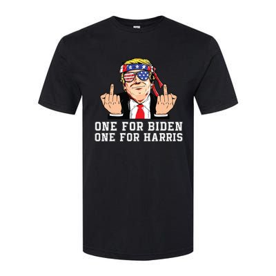 Donald Trump Middle Finger Biden Harris America Republican Softstyle CVC T-Shirt