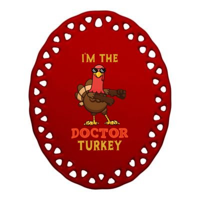 Doctor Turkey Matching Family Group Thanksgiving Funny Gift Ceramic Oval Ornament