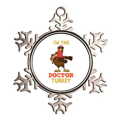 Doctor Turkey Matching Family Group Thanksgiving Funny Gift Metallic Star Ornament