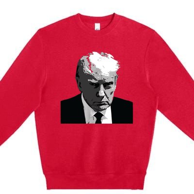 Donald Trump Mug Shot Premium Crewneck Sweatshirt