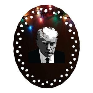 Donald Trump Mug Shot Ceramic Oval Ornament