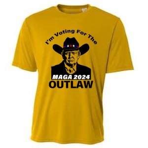 Donald Trump Maga IM Voting For The Outlaw 2024 President Cooling Performance Crew T-Shirt