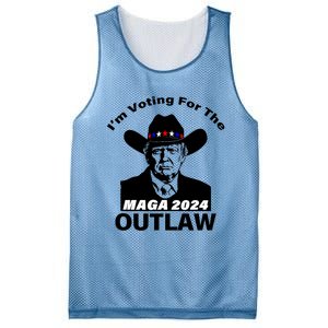 Donald Trump Maga IM Voting For The Outlaw 2024 President Mesh Reversible Basketball Jersey Tank