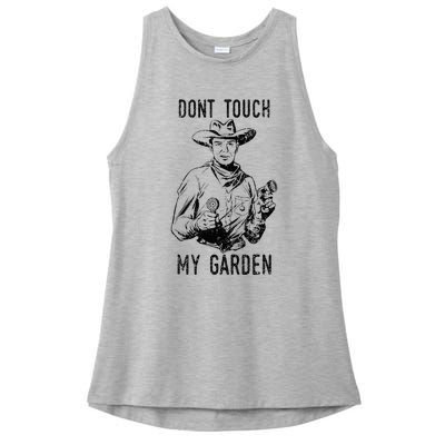 DonT Touch My Garden Funny Gardening Ladies PosiCharge Tri-Blend Wicking Tank