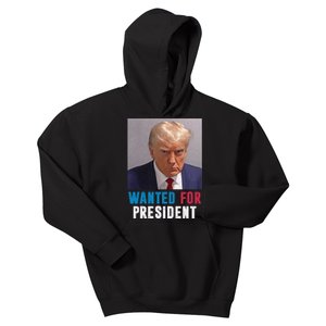 Donald Trump Mug Shot Trump Wanted For President Kids Hoodie