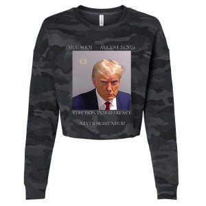 Donald Trump Mug Shot August 24 2024 Election Interference Cropped Pullover Crew