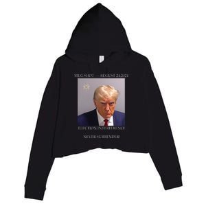 Donald Trump Mug Shot August 24 2024 Election Interference Crop Fleece Hoodie