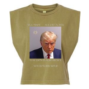 Donald Trump Mug Shot August 24 2024 Election Interference Garment-Dyed Women's Muscle Tee