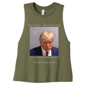 Donald Trump Mug Shot August 24 2024 Election Interference Women's Racerback Cropped Tank