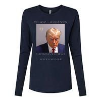 Donald Trump Mug Shot August 24 2024 Election Interference Womens Cotton Relaxed Long Sleeve T-Shirt