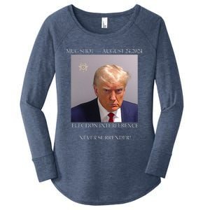 Donald Trump Mug Shot August 24 2024 Election Interference Women's Perfect Tri Tunic Long Sleeve Shirt