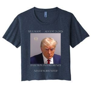 Donald Trump Mug Shot August 24 2024 Election Interference Women's Crop Top Tee