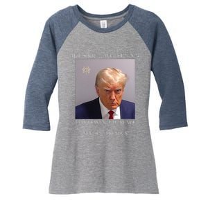 Donald Trump Mug Shot August 24 2024 Election Interference Women's Tri-Blend 3/4-Sleeve Raglan Shirt