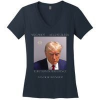 Donald Trump Mug Shot August 24 2024 Election Interference Women's V-Neck T-Shirt