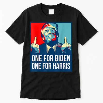 Donald Trump Middle Finger Biden Harris America Republican Tall T-Shirt