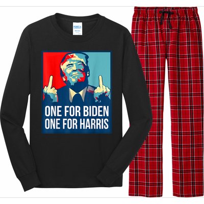 Donald Trump Middle Finger Biden Harris America Republican Long Sleeve Pajama Set