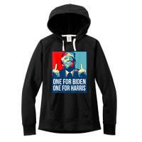 Donald Trump Middle Finger Biden Harris America Republican Women's Fleece Hoodie