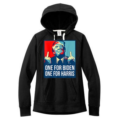 Donald Trump Middle Finger Biden Harris America Republican Women's Fleece Hoodie