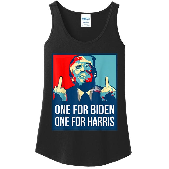 Donald Trump Middle Finger Biden Harris America Republican Ladies Essential Tank