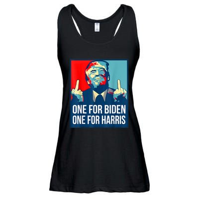 Donald Trump Middle Finger Biden Harris America Republican Ladies Essential Flowy Tank