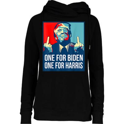 Donald Trump Middle Finger Biden Harris America Republican Womens Funnel Neck Pullover Hood