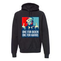 Donald Trump Middle Finger Biden Harris America Republican Premium Hoodie