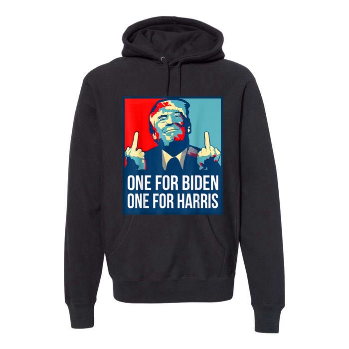 Donald Trump Middle Finger Biden Harris America Republican Premium Hoodie