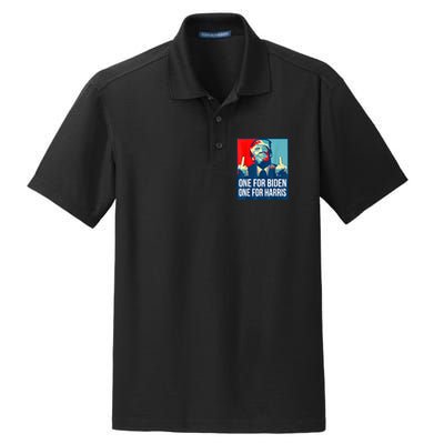 Donald Trump Middle Finger Biden Harris America Republican Dry Zone Grid Polo