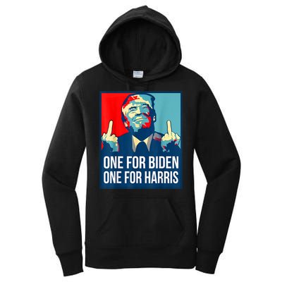 Donald Trump Middle Finger Biden Harris America Republican Women's Pullover Hoodie