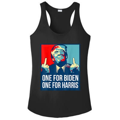 Donald Trump Middle Finger Biden Harris America Republican Ladies PosiCharge Competitor Racerback Tank