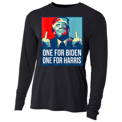 Donald Trump Middle Finger Biden Harris America Republican Cooling Performance Long Sleeve Crew