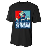 Donald Trump Middle Finger Biden Harris America Republican Performance Sprint T-Shirt