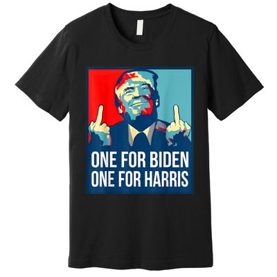 Donald Trump Middle Finger Biden Harris America Republican Premium T-Shirt