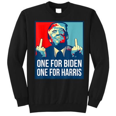 Donald Trump Middle Finger Biden Harris America Republican Tall Sweatshirt