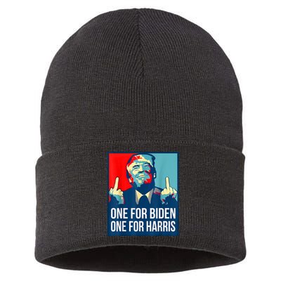 Donald Trump Middle Finger Biden Harris America Republican Sustainable Knit Beanie