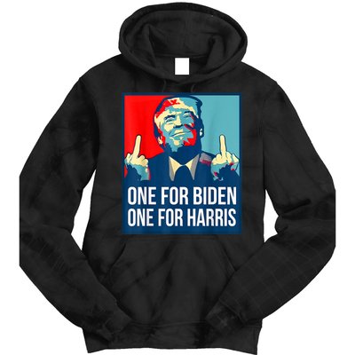 Donald Trump Middle Finger Biden Harris America Republican Tie Dye Hoodie