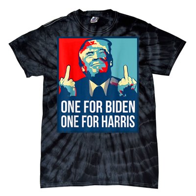 Donald Trump Middle Finger Biden Harris America Republican Tie-Dye T-Shirt